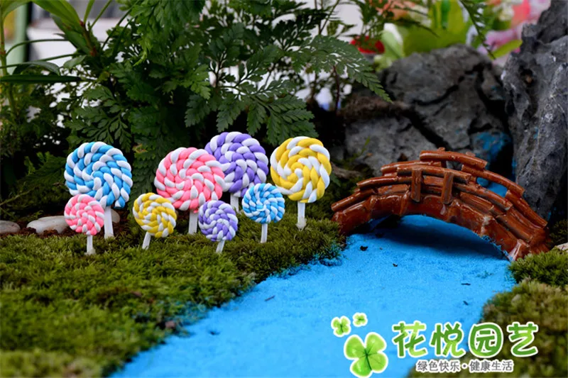 Красочные поддельные нежный леденец сахарная буханка гриб сад уютная Радужная модель маленькие статуэтки ручной работы орнамент