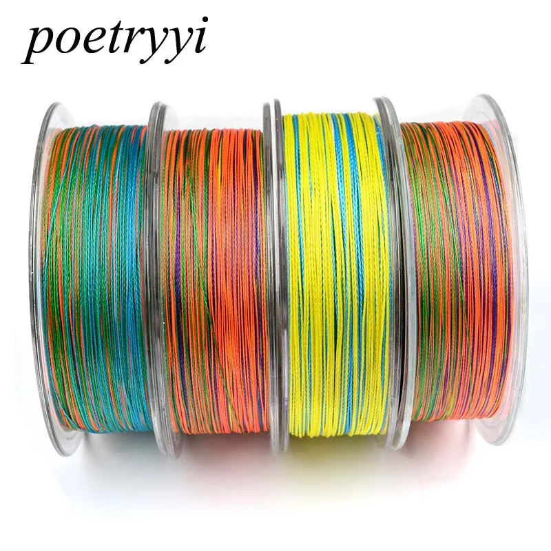 POETRYYI 100M Fluorocarbon Fishing Line multicolor 6 100LB Carbon Fiber