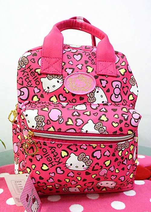 Милый hello kitty рюкзак сумка школьная сумка кошелек yey-3303 - Цвет: Hot Pink