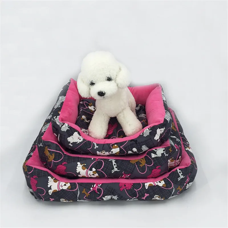 Koop Hond Bedden Sofa Mat Nest Puppy Cat Kennels Huis Bedden Effen Pluche Warm Katoen Pet Bed met Kussen Gratis verzending cama perro
