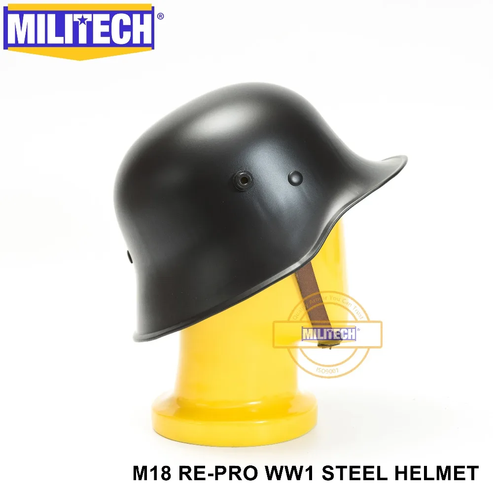 MILITECH WW1 черный немецкий шлем для мотоцикла WWi немецкий шлем M18 шлем