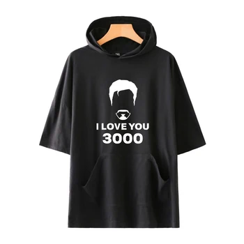 

I love you 3000 Popular Casual comfortable Hipster Fashion Basic College print Street Short Sleeve Hoodies shirt Autumn/Summer