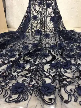 

Nigerian laces Fabric 2018 Gold African Green Cord Laces Fabrics With Sequins High Quality Nigerian Lace For Wedding Dress black