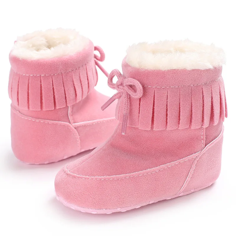 Зимние супер теплые носки для новорожденных, для маленьких мальчиков и девочек, которые только начинают ходить обувь для младенцев Детские, с мягкой подошвой анти-скольжения детские сапоги на меху
