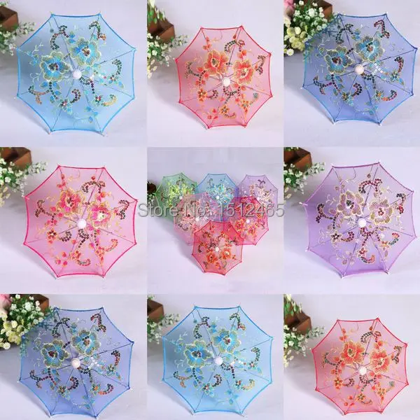 

Free shipping,Mini Lace Umbrella Flower Silk Lace Cloth Toy Parasol Umbrella for Children 30cm Dia UM02