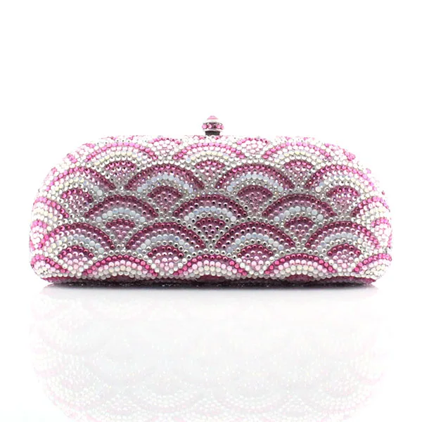 

New jeweled clutch Wedding Bridal purse Luxury Diamond Evening Bags Lady Pink clutch Women Crystal Party Bags (1013-PR )