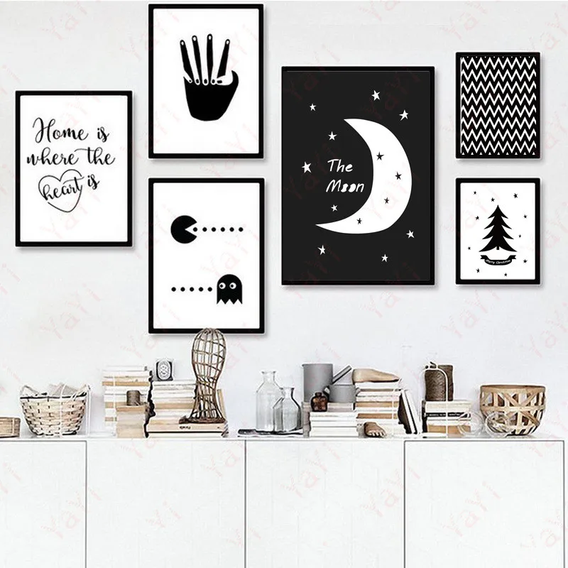 HAOCHU Home Office Decor Painting House Drawing Sketch Backdrop Wall