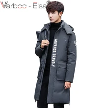 VARBOO_ELSA 2017 men winter coat Hot Sale High Quality Fashion letter print Hooded Coat Outwear thick Warm long parkas men M-4XL