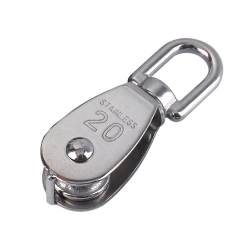 Steel Wire Pulley Stainless Steel M20 Heavy Duty Steel Single Wheel Swivel Lifting Rope Pulley Block For Wire Rope