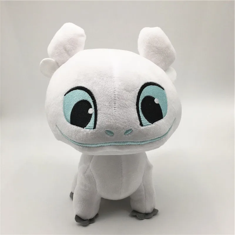 New How To Train Your Dragon 3 Plush Dolls Black Dragon Night Fury Toothless White Dragon Light Fury Peluche Toys Key Bag Pendants  (1)