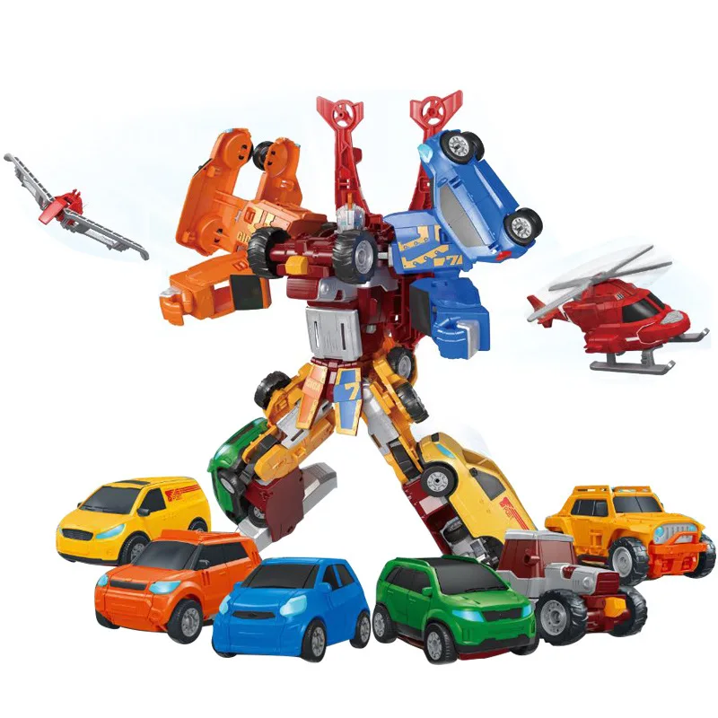 Goedkoop Tobot 7 In 1 Transformatie Robot Speelgoed 7 Auto S Samenvoegen Vervorming Magma6 Anime Tobot Karakter Action Figure Model Childs Speelgoed gift