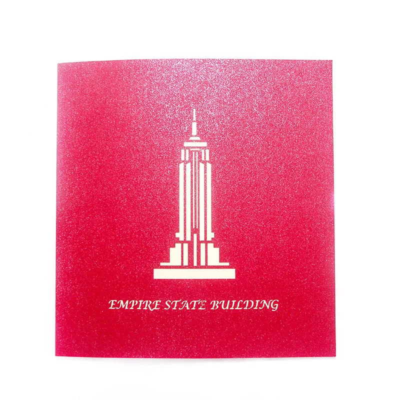  3D Handmade Colorful Empire State Building Paper Invitation Greeting Cards PostCard Creative Busine - 32839561455