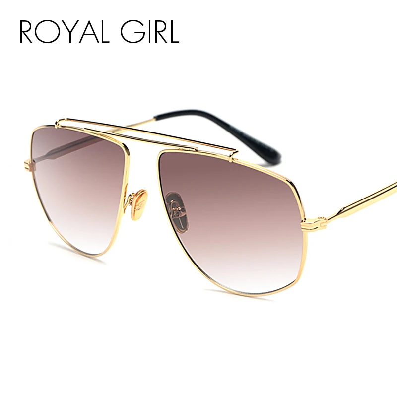 

Royal Girl Fashion Women Cat Eye Sunglasses Style Retro Double Metal Sun Glasses Shades UV400 Vintage Weird Gradient Alloy ss145