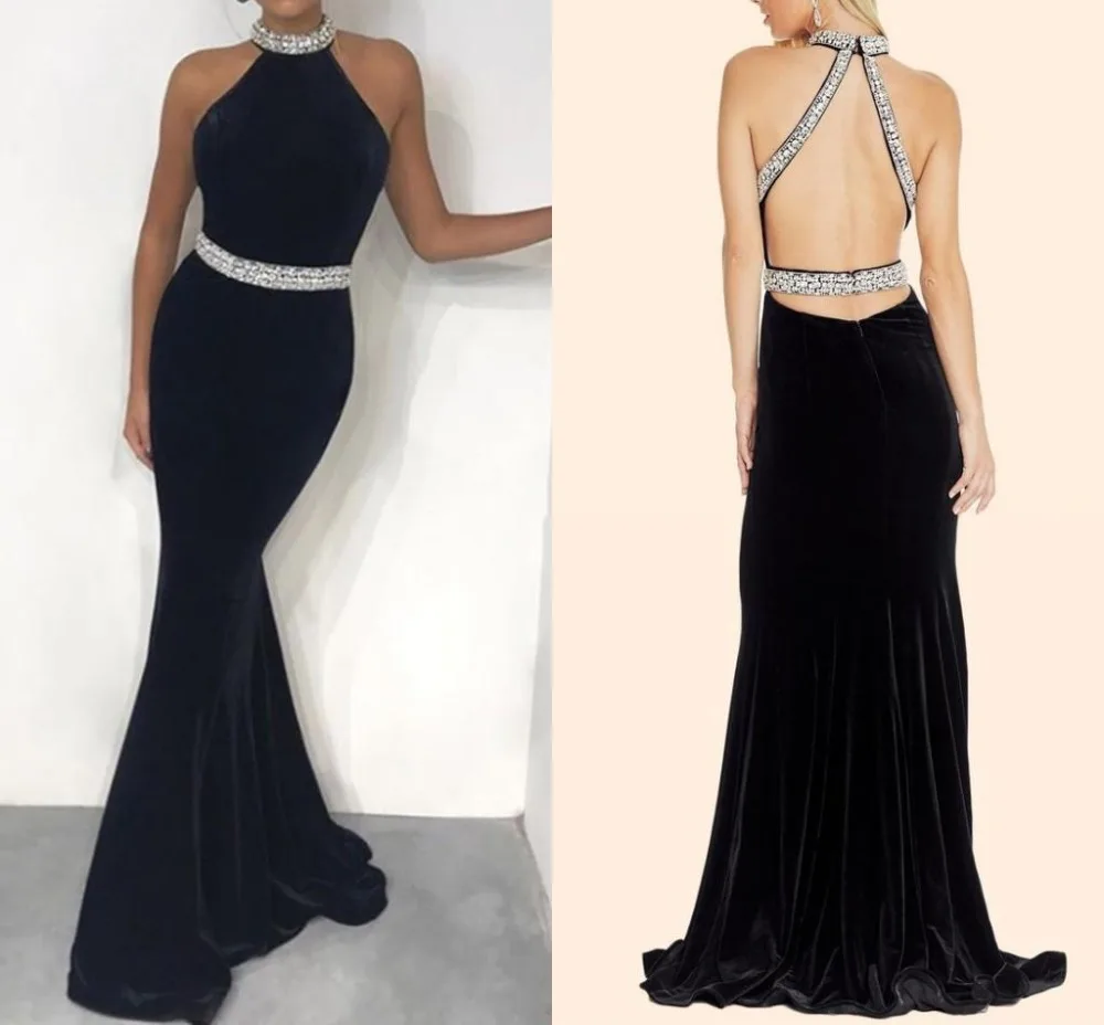 black-velvet-mermaid-evening-dresses-halter-crystal-beading-backless-elegant-evening-gowns-floor-length-prom-dresses