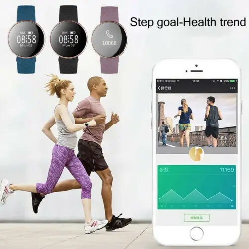 Women's Bluetooth Smart Bracelet Heart Rate Monitor Sport Pedometer Ladies Candy Color Wristbands
