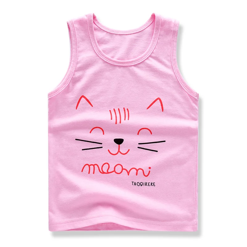 

Summer children's vest pure cotton sleeveless baby shirt girl shirt Korean version of the cartoon