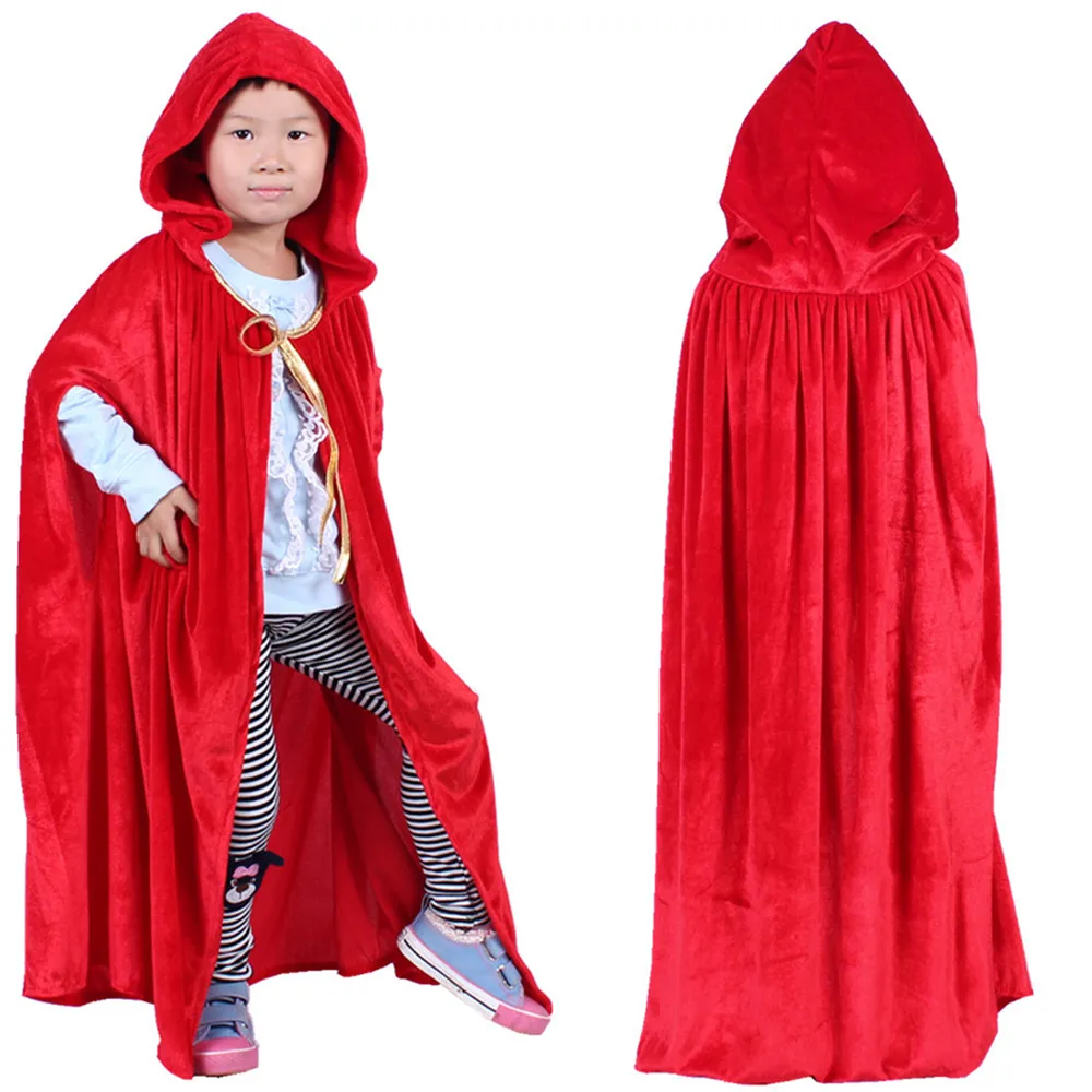 Free shipping ,high quality 80cm cosplay red black blue purple flannel children halloween clothes cloak flannelet halloween cape