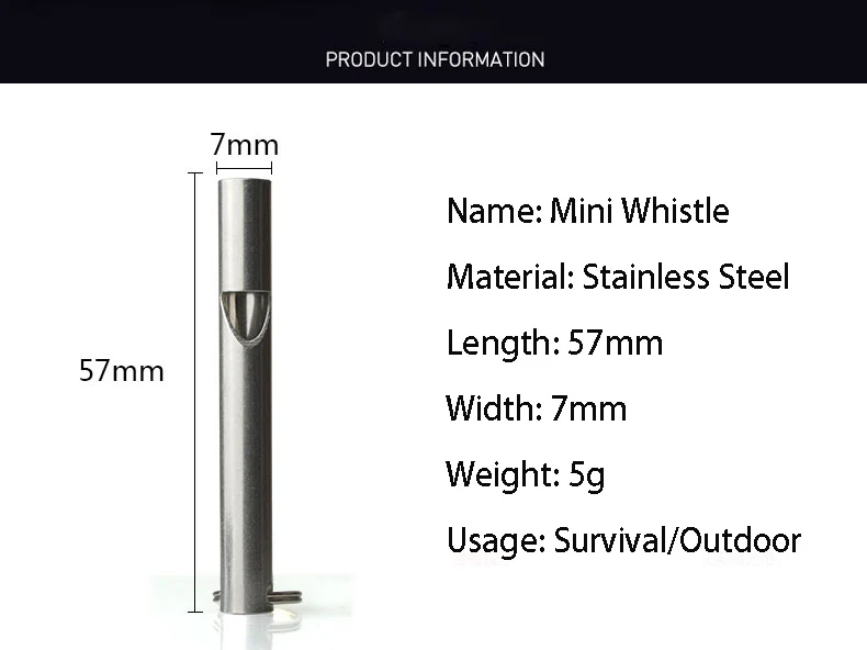 Серебряный Мини-свисток из нержавеющей стали для экстренного выживания, высокий децибел, водонепроницаемый прочный набор первой помощи, инструмент