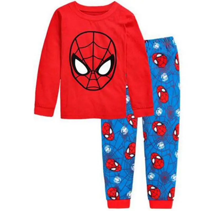 В розницу! Последняя мода для девочек детская одежда с рисунком из мультфильма пижамы хлопок От 2 до 7 лет для мальчиков, пижама, детская одежда для сна комплект одежды для детей