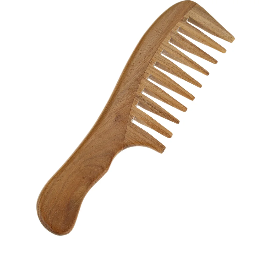 Новый ручной работы деревянный сандалового дерева широкий зуб деревянный гребень натуральный массажер для головы волос расчески Уход за