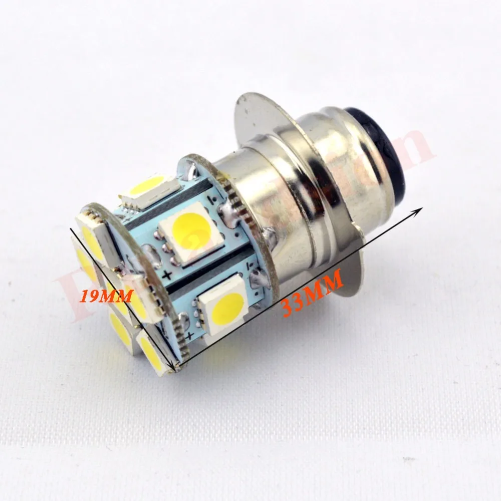 6V 12V No-polar H6M P15D 12SMD 5050 светодиодный мотоцикл 0,6 W 300LM Высокий/Низкий двухлучевой противотуманный светильник 1 шт