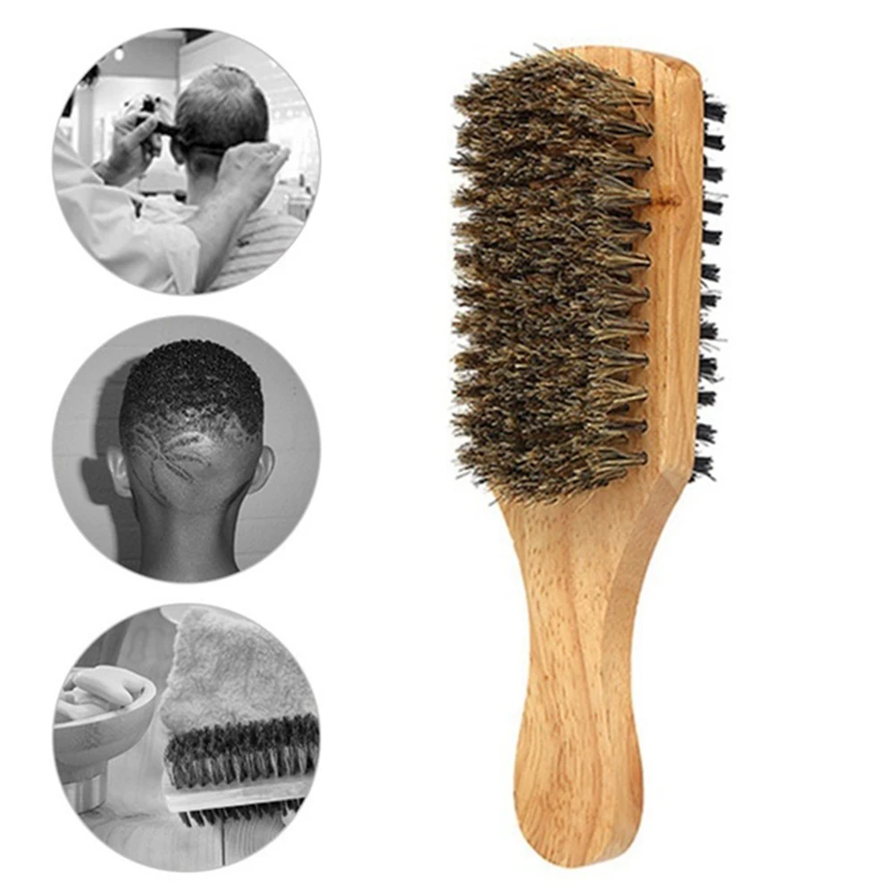1PC Double sided Wood Handle Men's Beard Brush For Mustache Brushes