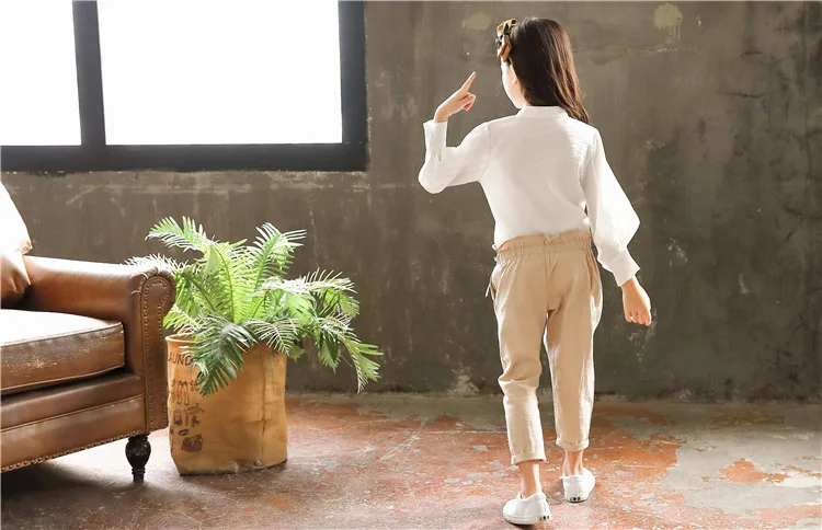 Blusa plus Calças Conjuntos de Roupas Primavera Meninas Roupas Set Menina Terno Adolescentes Two piece Suit 3 15y Bebê Meninas Grandes Blusa Ca163 25 Primavera meninas conjunto de roupas menina terno