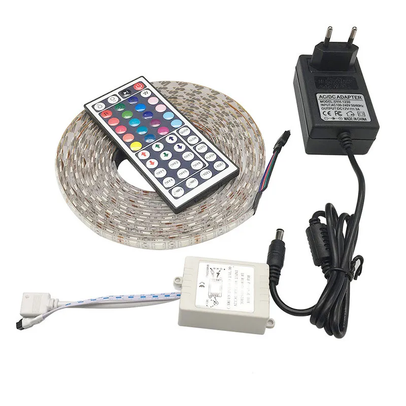 

RGB LED Strip Light 5m 60LEDs/m 5050SMD Flexible LED Tape decor 12V Power Supply true 3A, RGB,Warm White,White,Blue,Green,Red