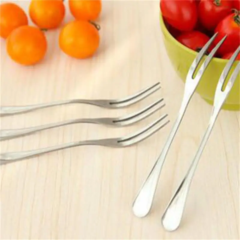 2Pcs Fruit Fork High Quality Stainless Steel Tasting Appetizer Forks