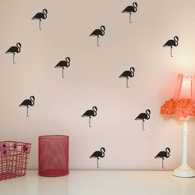

24 PCS Cute Flamingoes Pattern Wall Stickers Vinyl Animals Decal High Quality Removable Home Self Sticker Adhesive Decals SYY144