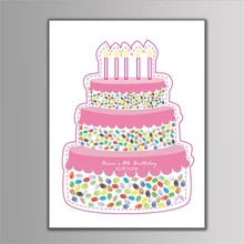 1 шт. персонализированные заказной торт дерево с отпечатками пальцев живопись DIY Baby Shower гость книга для дня рождения украшения Детские принадлежности