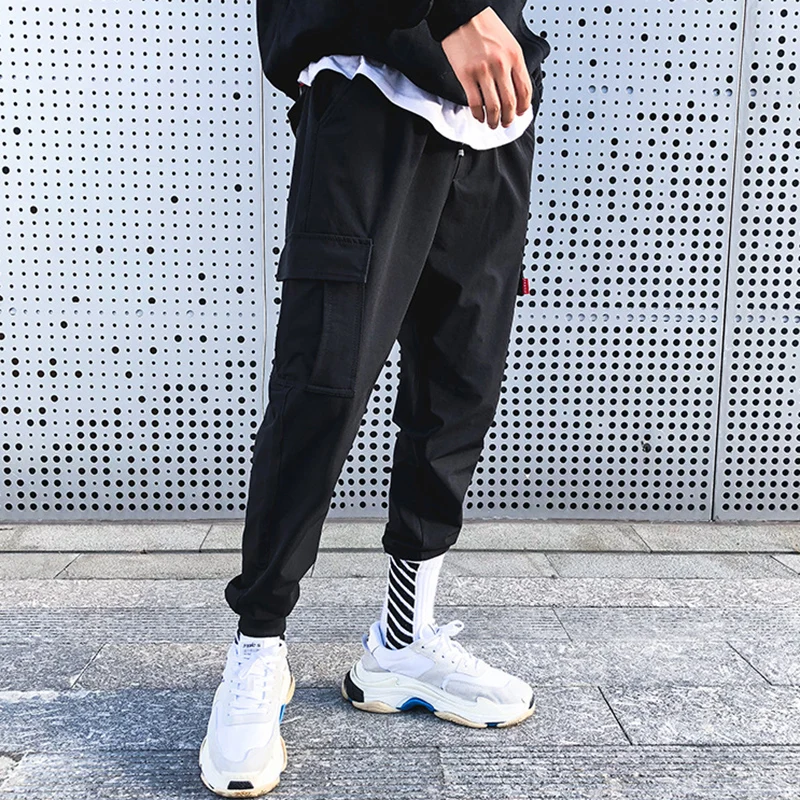 Korean version of the small foot cone type black casual pants free ironing youth versatile overalls trousers free shipping