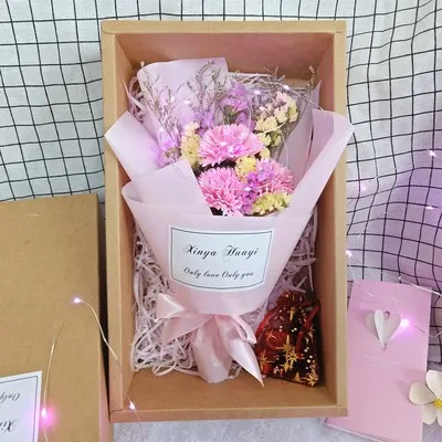 Плюшевый Игрушечный Кролик игрушка Фламинго Babysbreath розовый букет из сушеных цветов сюрприз Романтические свадебные/Выпускной/подарок на день рождения - Цвет: 4