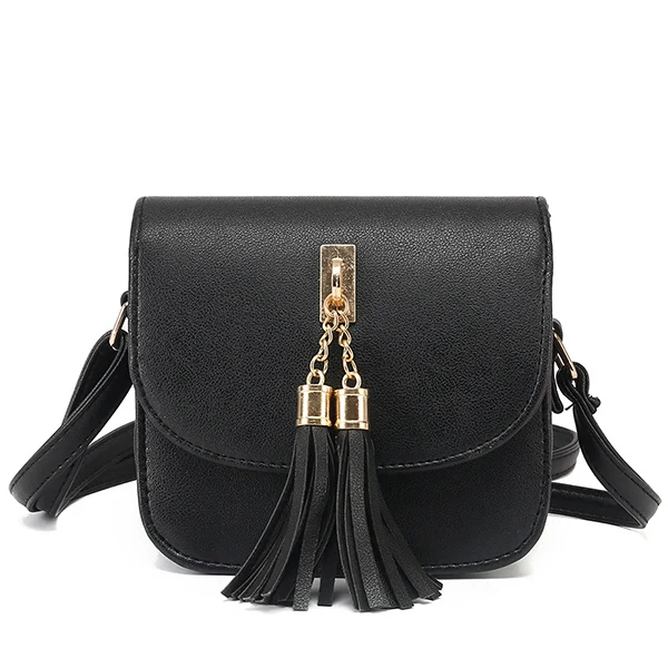 Black Shoulder Bag LANZHIXIN сумки для женщин элегантная маленькая сумка с кисточкой женская кожаная сумка дизайнерская женская сумка через плечо - Цвет: Black Shoulder Bag