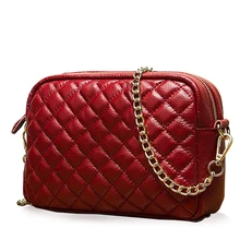 Moxi женская сумка-мессенджер из натуральной кожи на цепочке, сумка через плечо с ромбовидной решеткой, Женская Повседневная маленькая сумка из натуральной коровьей кожи