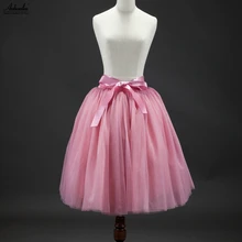 Aohaolee 7 слоев Для женщин Тюль Юбки для женщин Выходные туфли на выпускной бал Юбки для женщин бальное платье миди юбки Юбки для женщин Винтаж Лолита Нижняя юбка Falda Mujer Saia Jupe