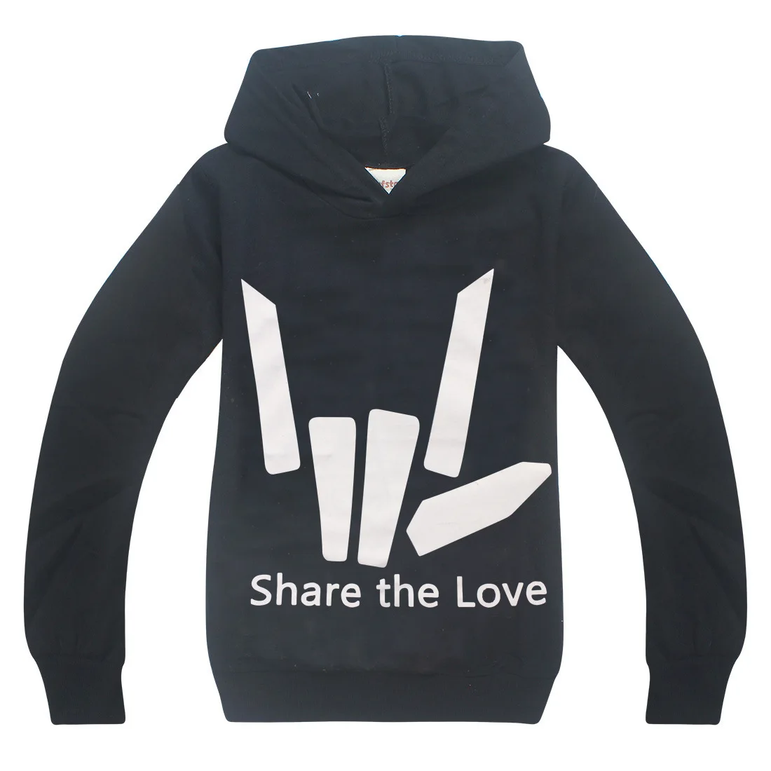 Share The Love Logo Inspired детские толстовки с капюшоном для мальчиков футболки с длинным рукавом Рождественская футболка для девочек детский Топ майка - Цвет: 7233black