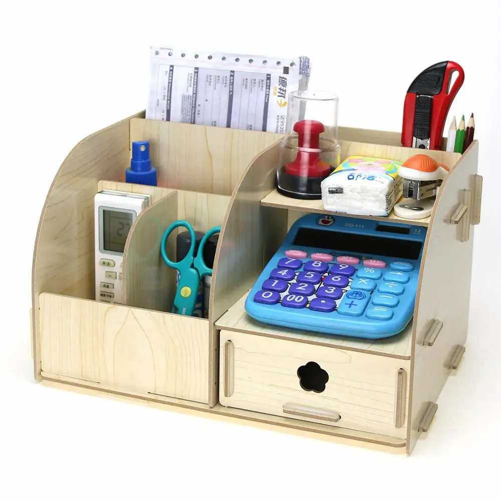 1pcs creative artisan wood desktop multi function home office drawer ...