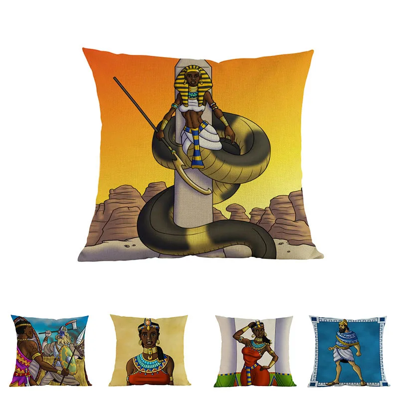 

cojines Cartoon character High Quailty Pillow cover African style Decorative Pillows For Couch Cushion Cover almofada