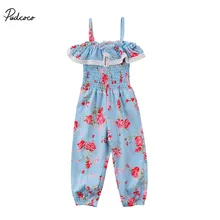 Новые модные детские комбинезоны в цветочек для девочек, комбинезон с лямками на бретельках, комбинезон на подтяжках для младенцев, цельнокроеные брюки, комбинезоны