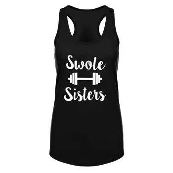 

Womens Swole Sisters Workout Fitness Racerback Tank Tops