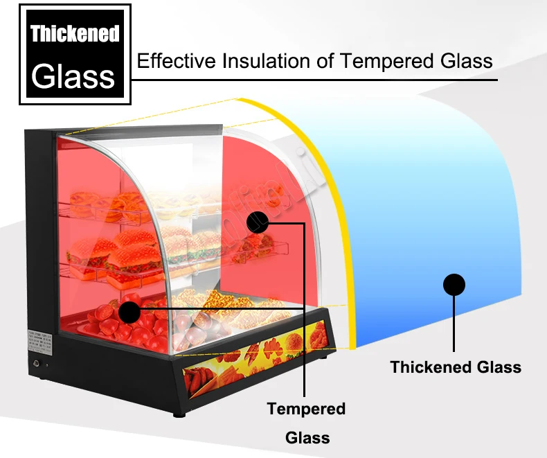 Витрина для сохранения тепла, коммерческая грелка для еды, приготовленная еда и выпечка, шкаф для сохранения тепла, WZ-BWH2P