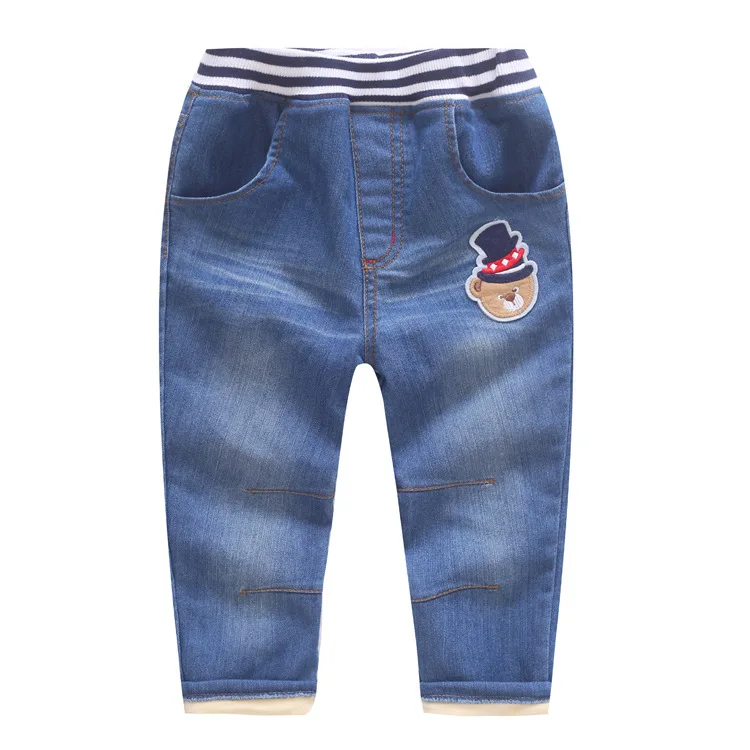 

Top quality winter children pants super thick warm kids boys and girls 2-7 Years jeans pants cartoon bear casual denim trousers