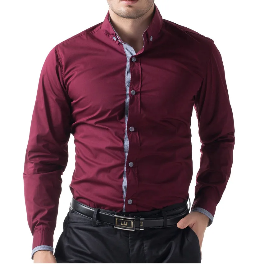 Red Formal Shirt Men 