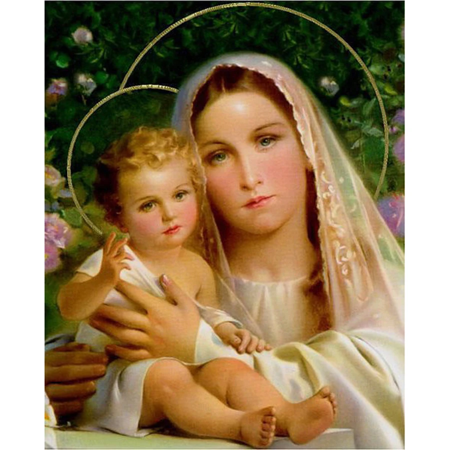 

DIY 5D diamond Painting Maria and children Cross Stitch sets embroidery beading full Square diamond mosaic picture ST648