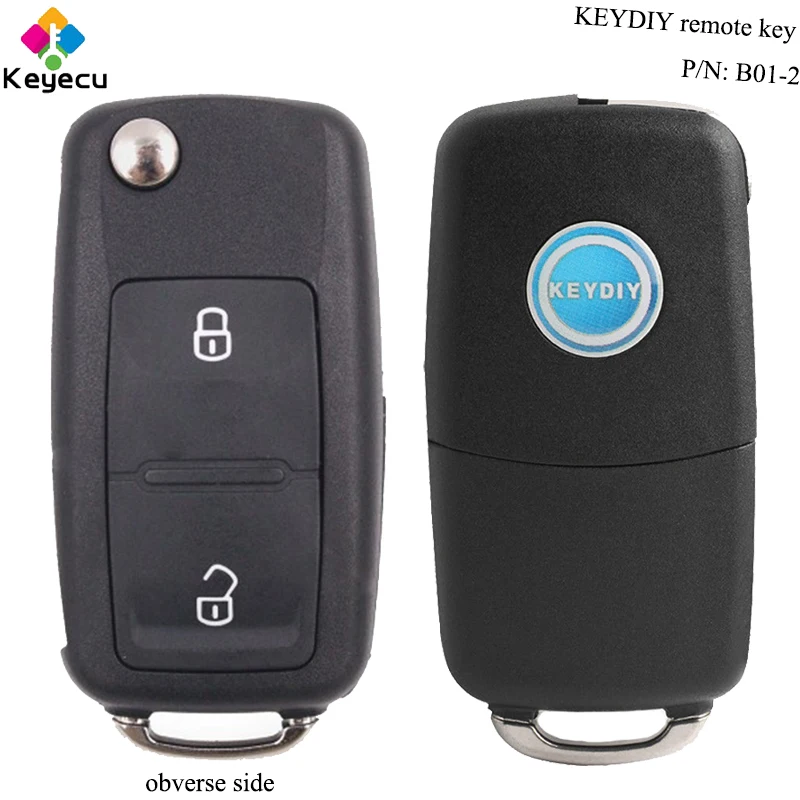 

KEYECU KEYDIY Universal Remote Key - 2 Buttons / B-Series - FOB for KD900 KD900+ Machine _ FCC ID: B01-2 OR P/N: B01-2