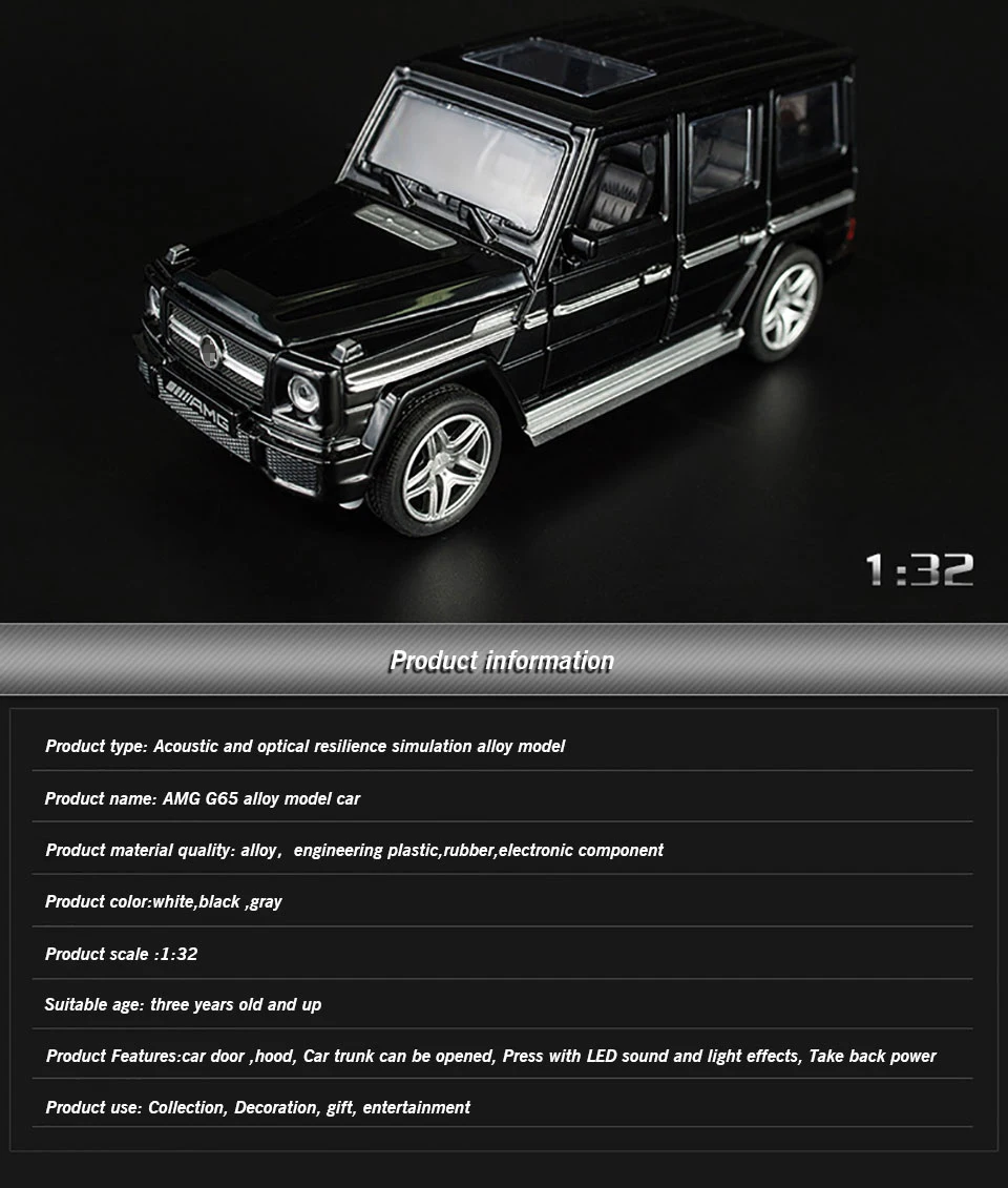 KIDAMI 1:32 Сплав MINIAUTO Benz G65 SUV amg литой автомобиль модель мальчик коллекция подарок игрушки для детей siku