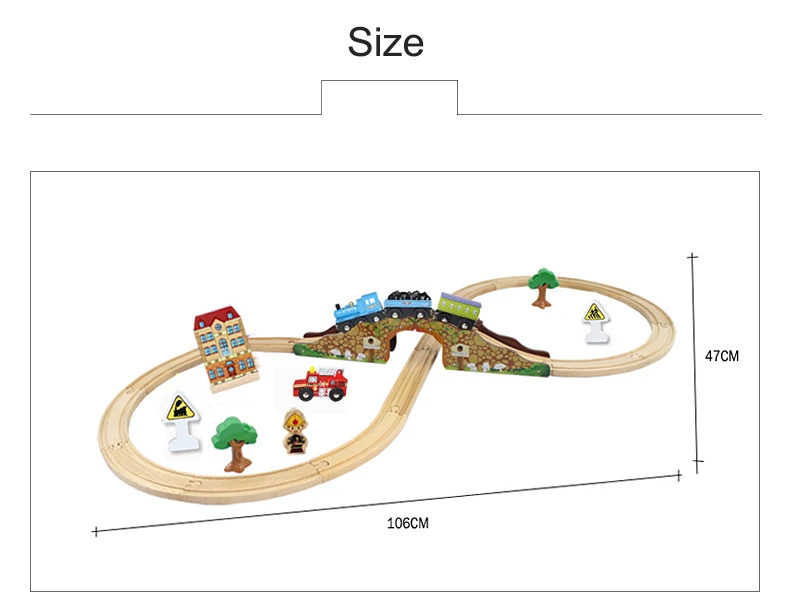 9 в 1 деревянная железная дорога поезд игрушки деревянный трек детский поезд набор деревянные перила