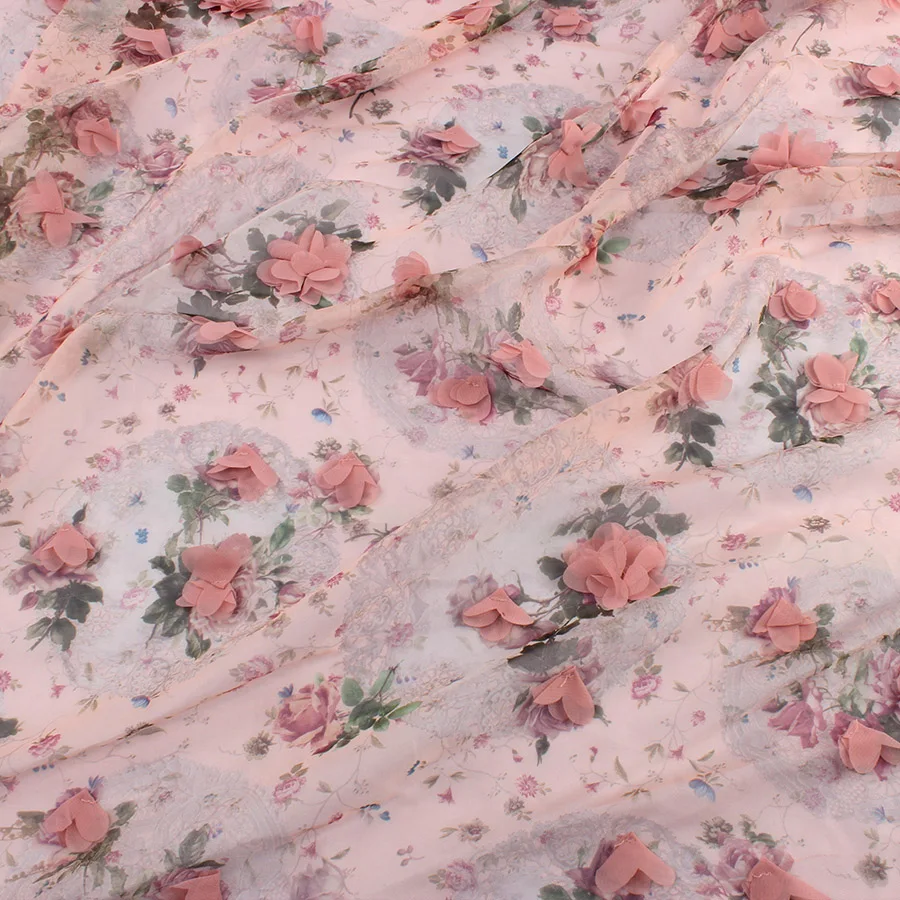 Трава цветок тюль вышивка кружевная ткань цветочный занавес Гард свадебный наряд продается во дворе(91,5 см
