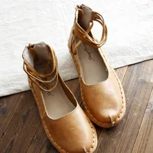 HUIFENGAZURRCS-оригинальная обувь ручной работы с симпсоном; кожаные сандалии на плоской подошве в стиле ретро; moril